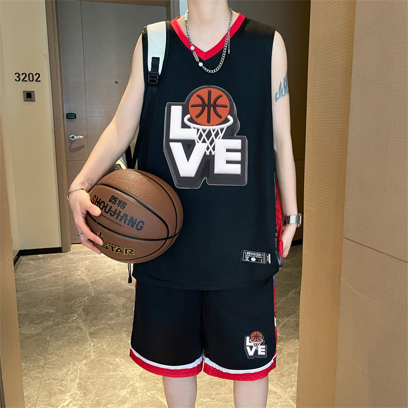 Junior High School Student Basketball Uniforms, Youth Summer Quick-Drying Jerseys, Men's Ice Silk T-Shirts, High School Students' Sports Suits t Junior High School Student Basketball Uniforms, Youth Summer Quick-Drying Jerseys, Men's Ice Silk T-Shirts, High School Students' Sports Suits t