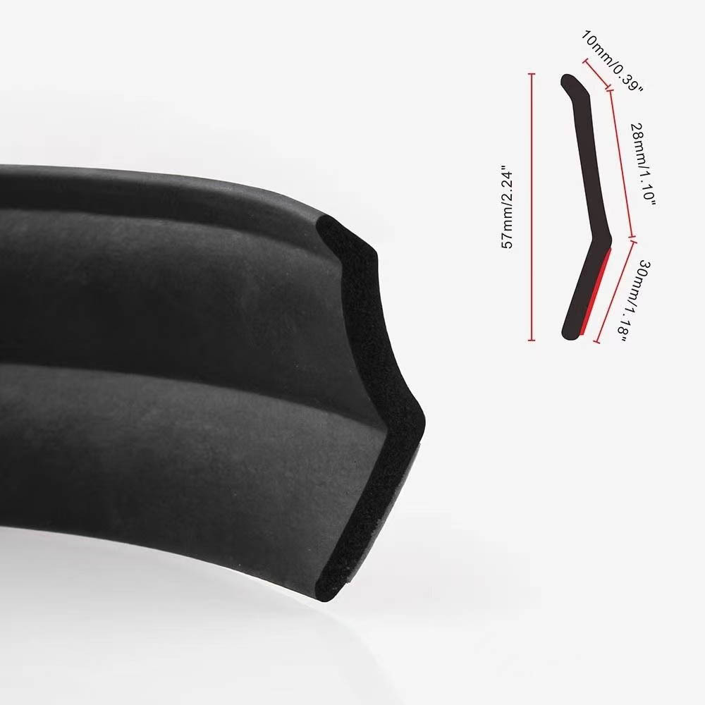 L-Shaped Anti-Collision Rubber Strip for Modified Side Skirts, Universal Car Door Edge Front Spoiler Strip, Anti-Kick and Anti-Scratch Front Lip Decoration, Thickened