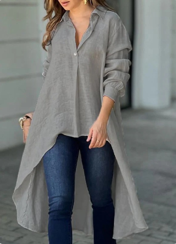 Button Design Wholesale Women's Streetwear Solid Color Long Sleeve Button Blouses