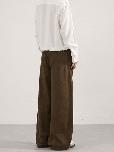 LKTM men's wear American retro deconstructed design washed casual pants for men and women's loose pleated straight draping pants