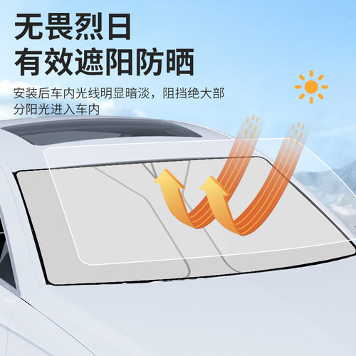 Car sun visor Silver-coated sun visor double circle front shield Titanium silver black plastic sun visor folding sun visor car sun visor