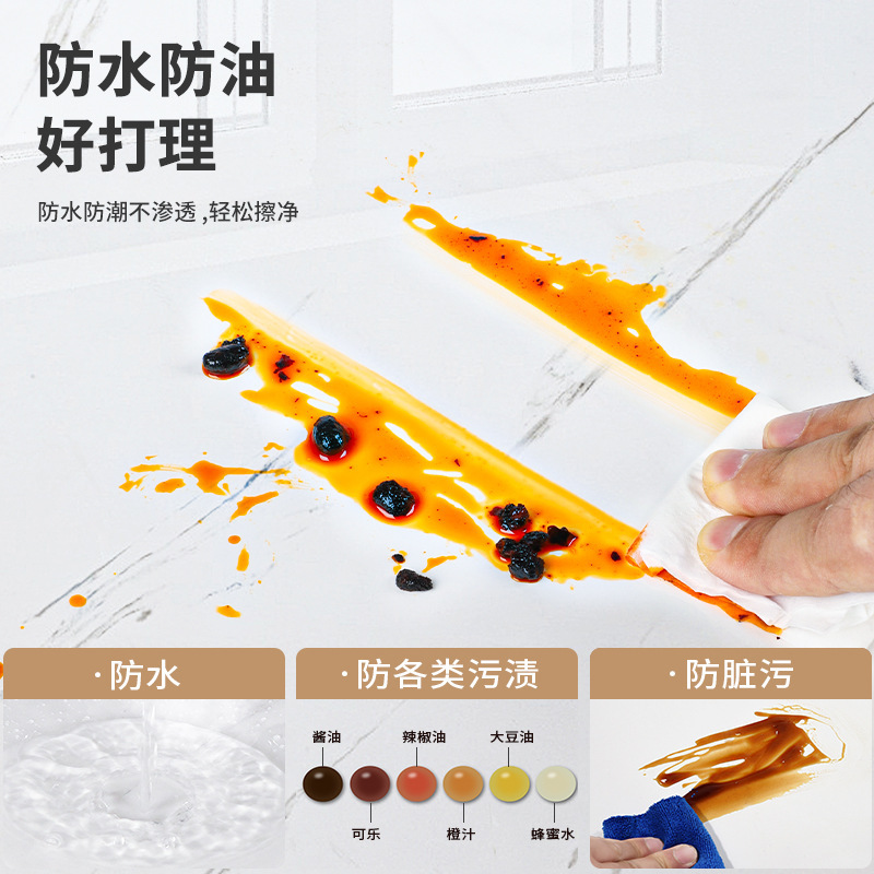Kitchen Waterproof Stickers Thickened Stove Fireproof Wall Paper Marble Countertop Film Moisture-Proof Renovation Self-Adhesive Wall Stickers