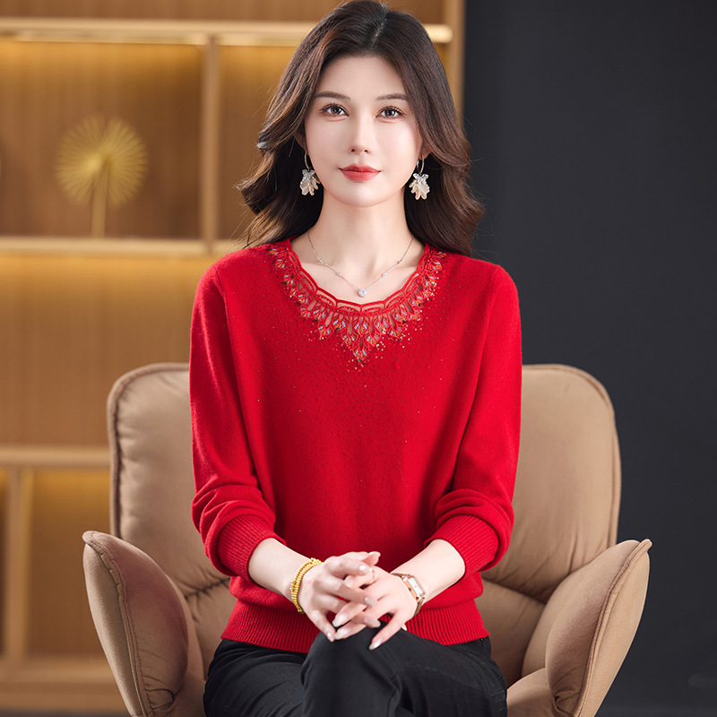 100% pure wool sweater, round neck knitwear, autumn and winter loose plus-size base shirt, pullover sweater, women's top, spring wear 100% pure wool sweater, round neck knitwear, autumn and winter loose plus-size base shirt, pullover sweater, women's top, spring wear