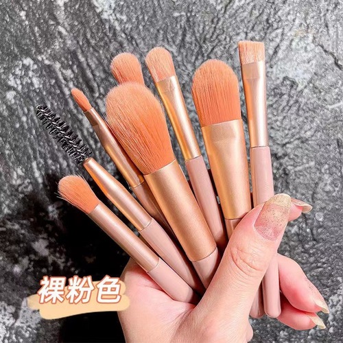A full set of 8 beginner Instagram anti-aging high-definition makeup brushes, including soft eyeshadow brush and loose powder brush with storage bag