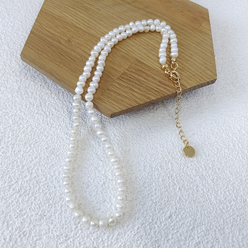20g Weight Necklace Classification 1 Piece Quantity Daily Occasion Freshwater Pearl Material Solid Color Pattern Women'S Gender Beaded Design Fashion Style 1 Piece Fashion Solid Color Freshwater Pearl Beaded Necklace 13