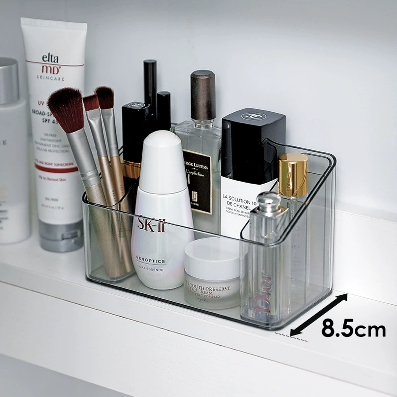 Cosmetic plastic storage box for skin care, transparent table container