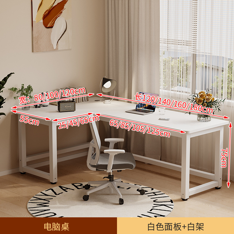 왼쪽 코너 흰색 테이블 다리 + 흰색 테이블 상판(원목)
