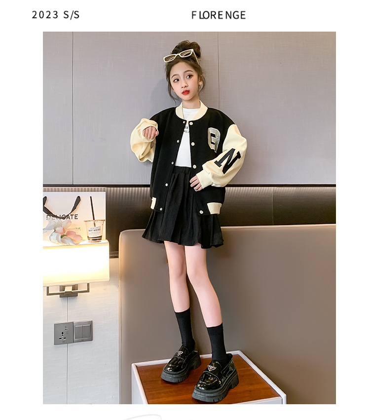 Girls' Set 2023 New Korean Spring and Autumn Edition Mid size Children's Internet Red Fashionable_voghion.com