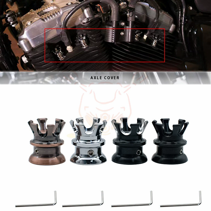 Аксессуары для модификации мотоцикла Harley 883, мягкая хвостовая крышка двигателя, винтовая крышка, 4 шт., крышка свечи зажигания