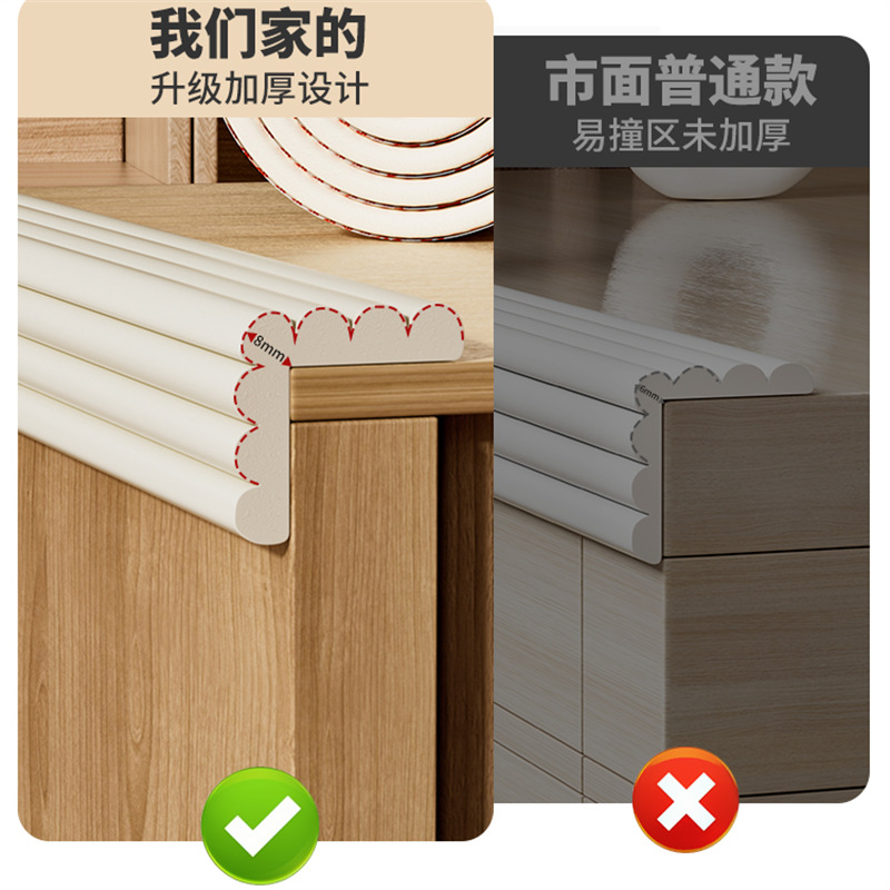 ✅ Anti-Collision Protective Strip Self-Adhesive Children's Anti-Bump Wall Sticker Soft Cushion Sponge Table Edge Strip Table Corner Edge Wrap