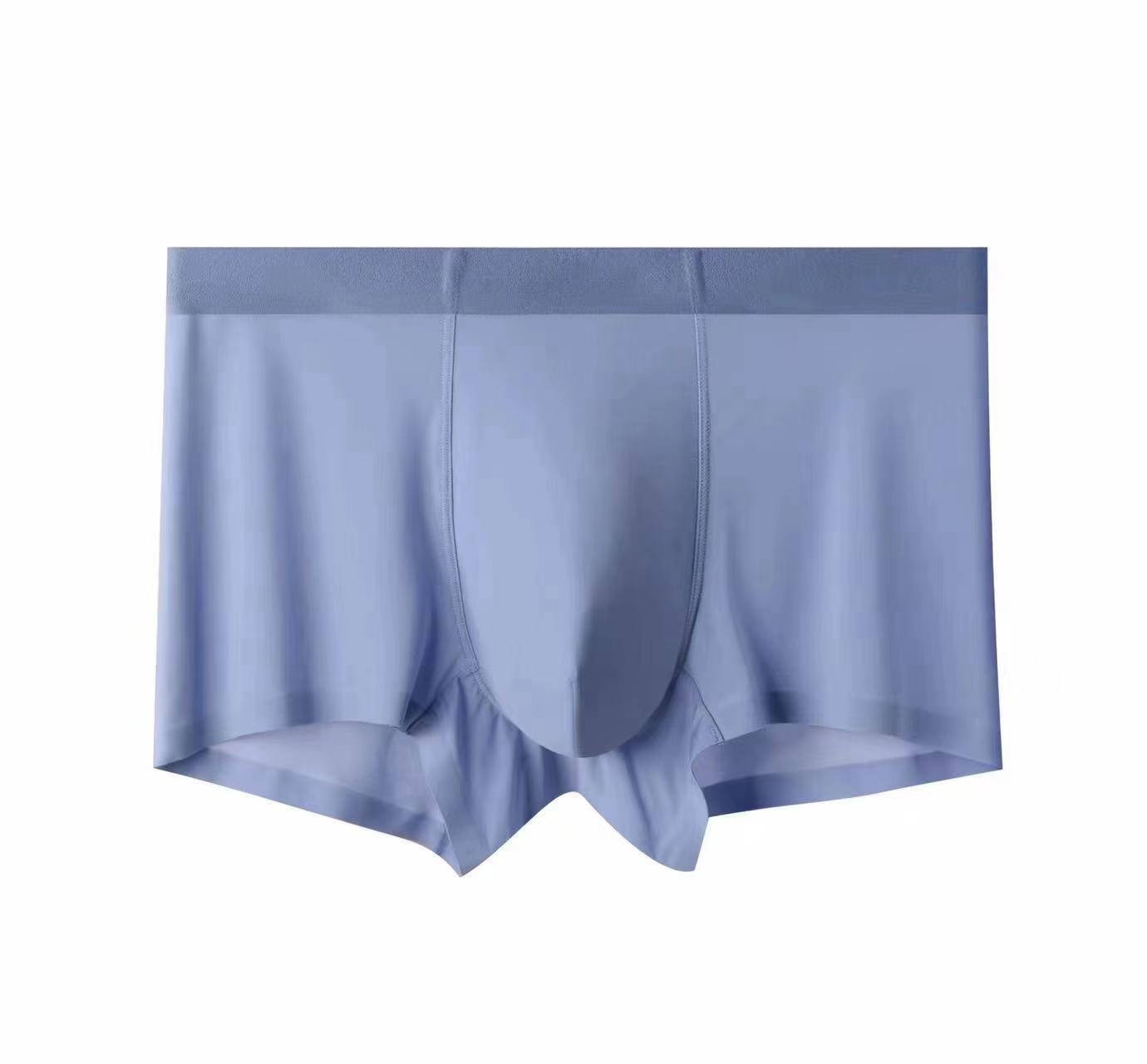 Pantalones de verano de hielo ultrafinas sin rastro, antibacterianos, secado rápido de baja calidad, sin insensibilidad, pantalones de color sólido simples para hombres