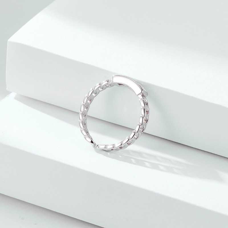 S925 anillo de plata de ley Luz de las mujeres diseño de nicho de lujo de gama alta Viento frío anillo abierto pulsera de anillo de dedo índice de diamantes