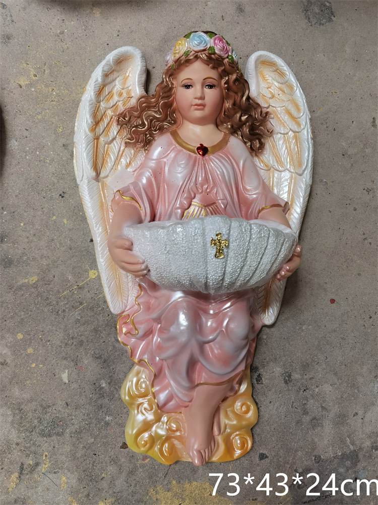 75cm ángel piscina de agua sagrada mira la figura de la resina de la casa sala de estar iglesia colgante 70 - 80