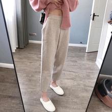 UNMUN大码女装宽松显瘦毛呢奶奶裤2025秋冬新款胖mm百搭阔腿小脚