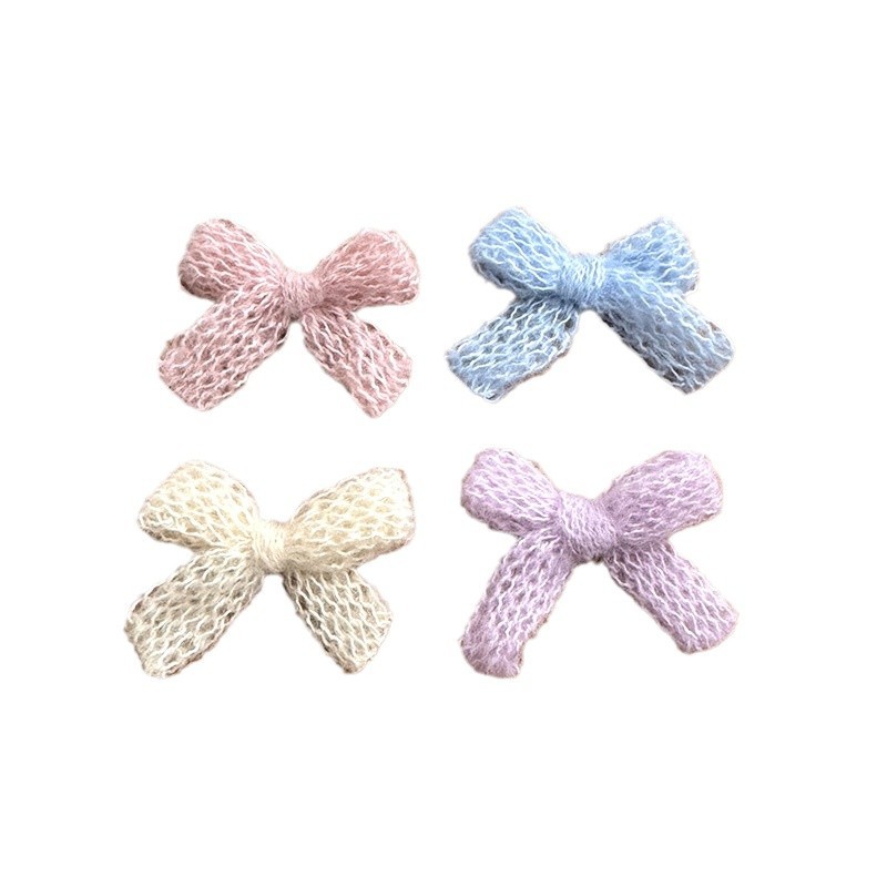 (2개) 니트 봉제 활 액세서리 도파민 헤어 액세서리 양모 땋은 머리핀 모자 의류 신발 및 양말 액세서리