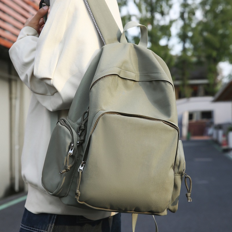 Venta al por mayor transfronteriza 2024 nueva mochila coreana para estudiantes de secundaria y preparatoria del campus, mochila doble de gran capacidad simple de nailon