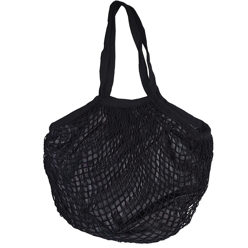 Bolsa de malla de algodón portátil al por mayor Bolsa de compras Supermercado Bolsa de malla de verduras y frutas Bolsa de compras Bolsa tejida hueca