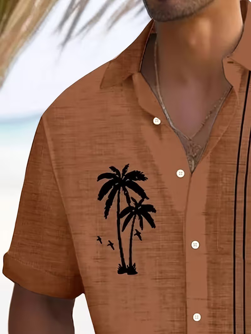 Fábrica de origen puede fijar la impresión digital camisa de manga corta vacaciones de verano nueva creación transfronteriza diy