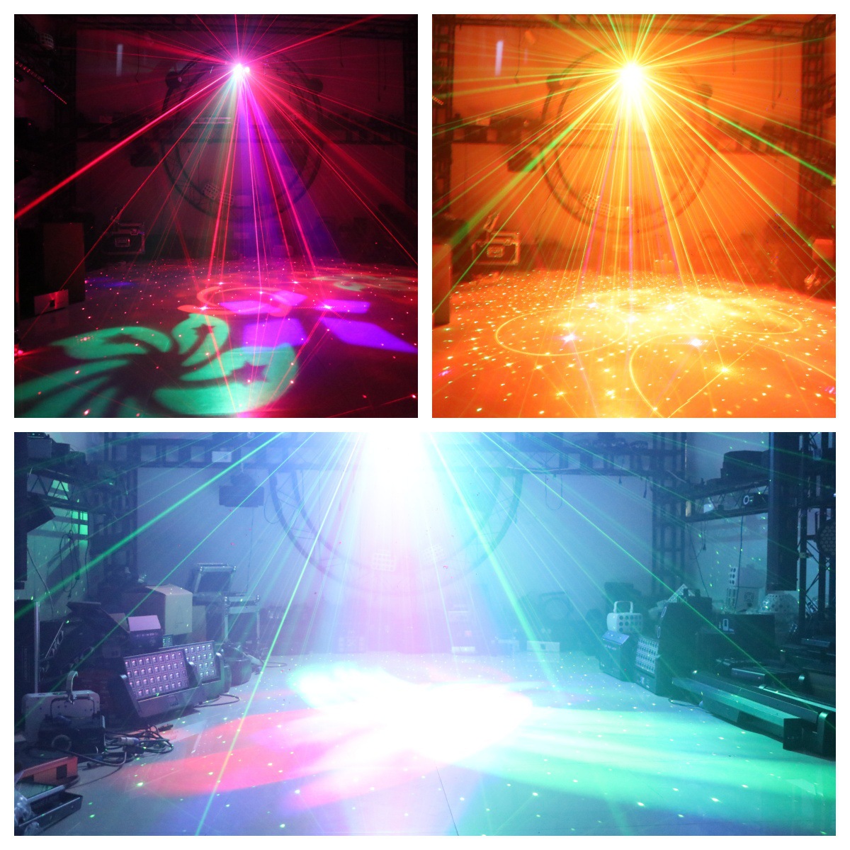 Amazonas escenario luces frescas nebulosa patrón 4 en 1 rotación bola mágica láser bar casero atmósfera KTV