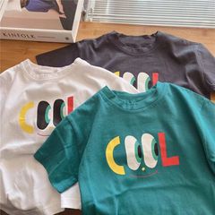 Cotton Short Sleeve Children's Summer T-shirt 2023 New Korean Style Unisex Kids Cute Matchable Baby Casual Top T-shirt
