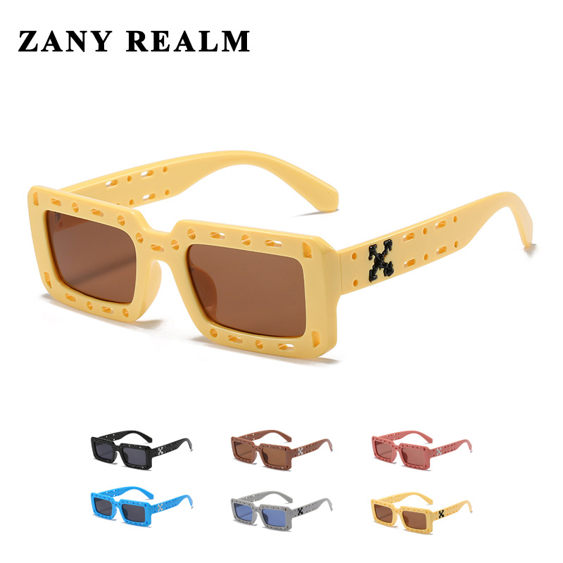 Nueva caja retro gafas de sol huecas transfronterizas ins cyberpunk gafas de sol de marca de moda suministro directo de fábrica