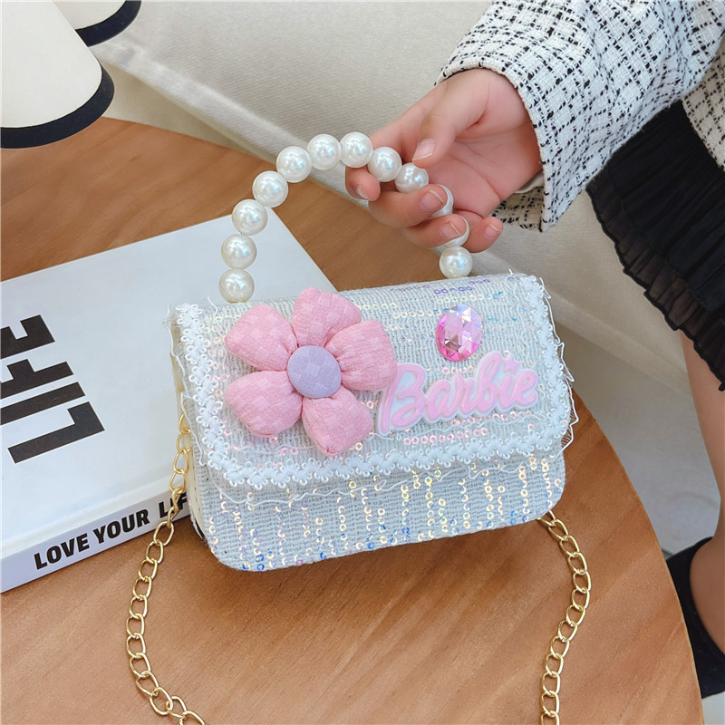 Bolso de los nuevos niños al por mayor bolso de princesa Linda pequeña flor arco accesorios bolsa versátil bolsa de mensajero de las muchachas