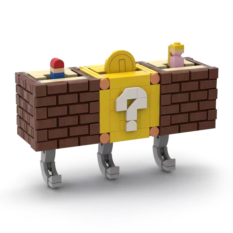レゴクリエイティブMOCスーパーマリオマリオ疑問符ボックスビルディングブロックキーフック組み立て教育玩具に適しています。|undefined
