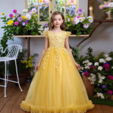 Наряд маленькой принцессы, длинное платье, детская юбка, наряд для музыкальных выступлений, детская одежда, новая коллекция, подходит для подростков, оптовые продажи