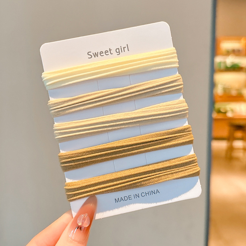 Cuerdas de cabello de alta elasticidad sin costura, anillo de cabello de cola de caballo, cuerdas de cabello de correa femenina, cuerdas de cabello de bola simple, cubierta de cuero cabelludo