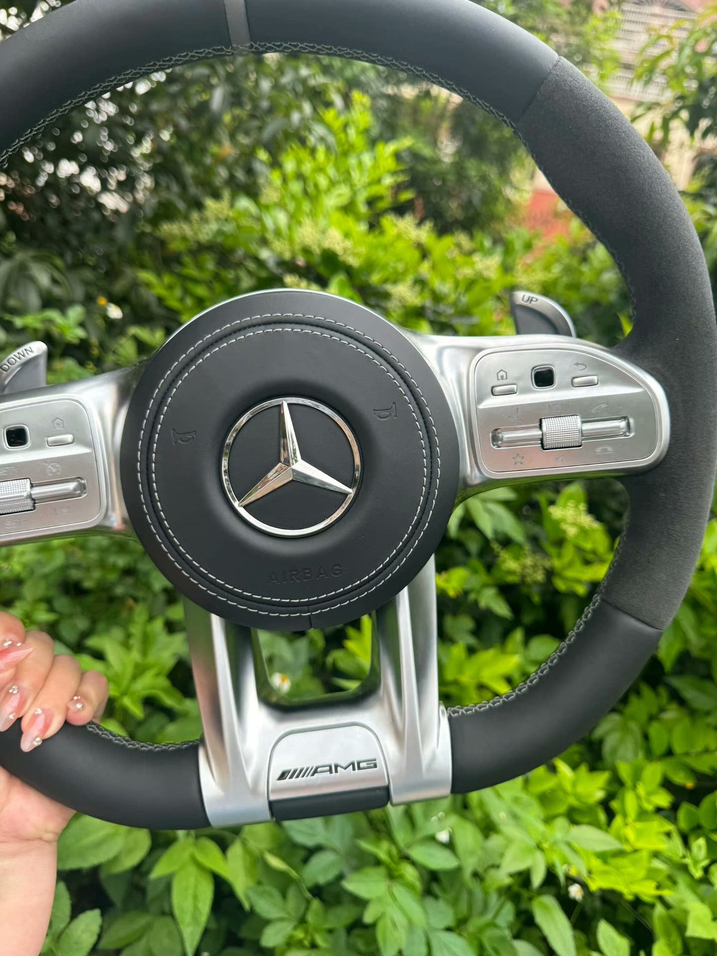 Mercedes-Benz steering wheel, C-Class, E-Class, S-Class, ML-Class, old models upgraded to new models, C200, E300, AMG809, suede