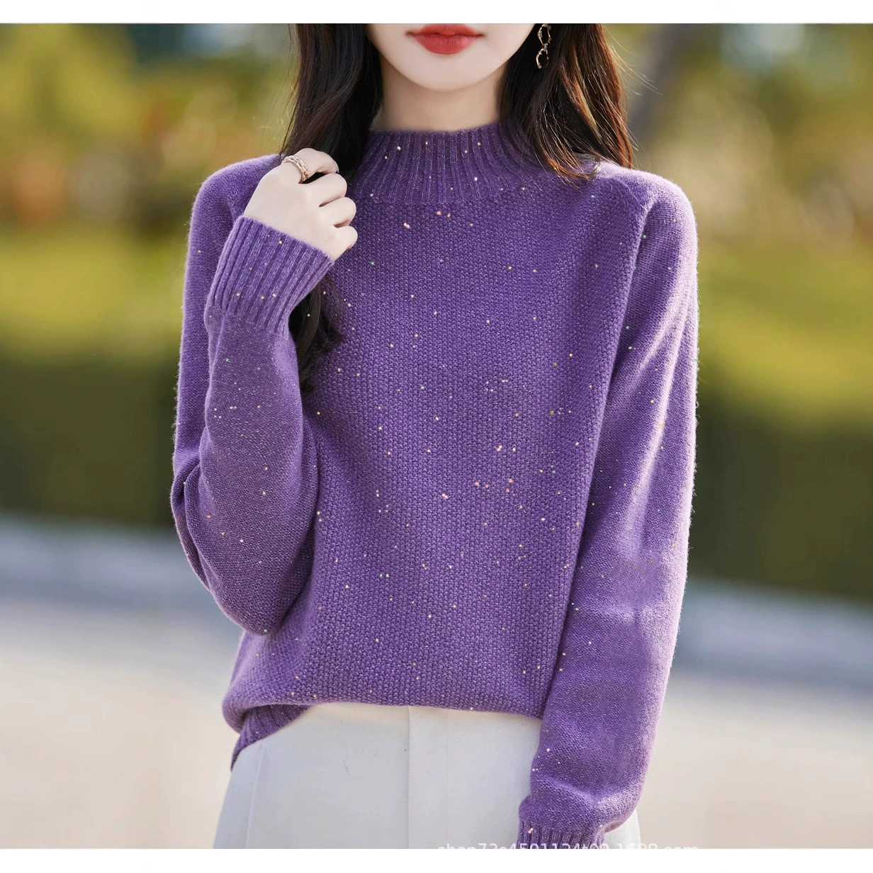 Осенний и зимний новый трикотаж с круглым вырезом