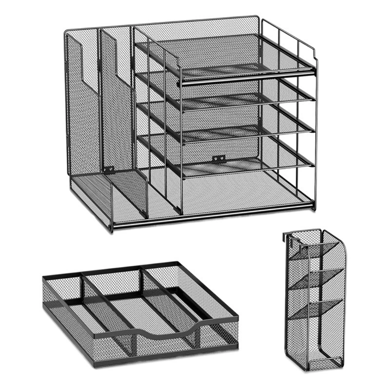Многоуровневая настольная стойка для хранения документов и канцелярских принадлежностей из металла для трансграничной торговли