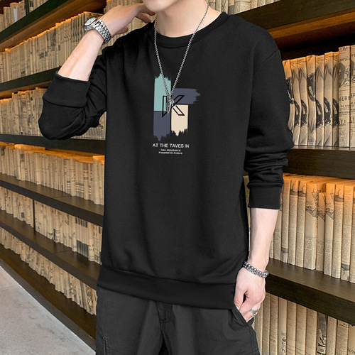 New autumn spring long-sleeved T-shirt men's sweatshirt bottoming shirt men's round neck pullover sweatshirt for men