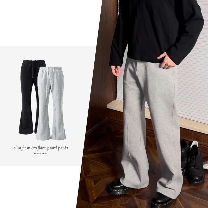 CSMY Three-Dimensional Cut-out Scimitar Double-Sided Knitted Pants Deconstructed Stitching Basic Commuting Micro-drag Underfloor Pants Men's