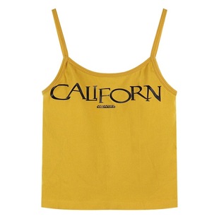 New printed letter camisole outer wear slim fit hot girl beauty back sleeveless with chest pad bottoming tube top for women