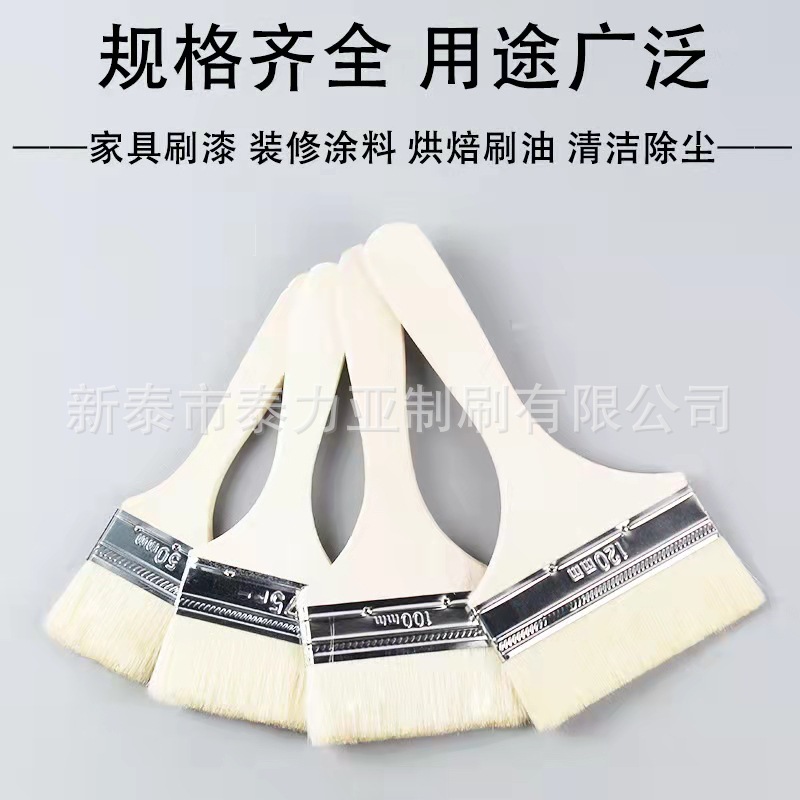 Cepillo de lana de mango largo cepillo de barbacoa de piel suave cepillo de pintura de látex cepillo de hornear fábrica al por mayor mango de madera fina cepillo de pintura