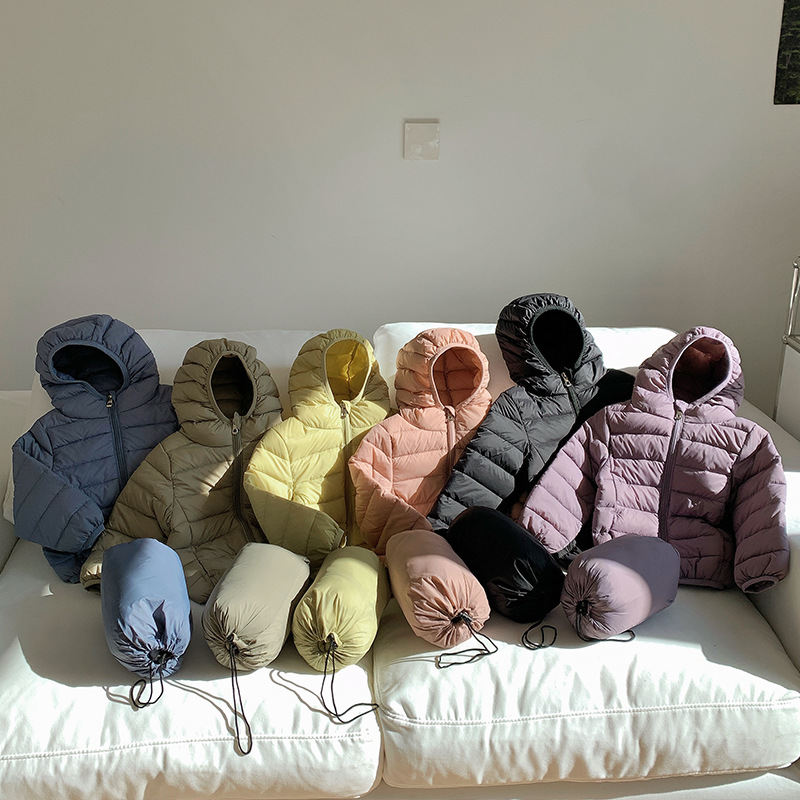 2023 New Small Medium sized Children's Light Thin for Boys and Girls Solid Autumn Down Coat_voghion.com