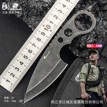 厂家电商现货汉道野营户外一体柄直刀鹰鲨小直刀生存刀防身高锋利
