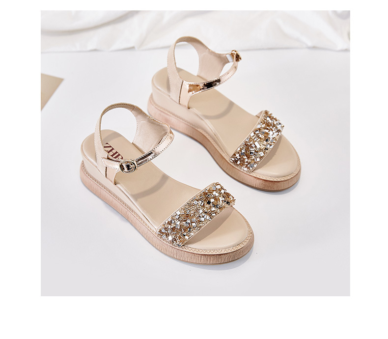 Giày sandal đế xuồng nữ đính đá thời trang — M298 màu đen chi tiết 17