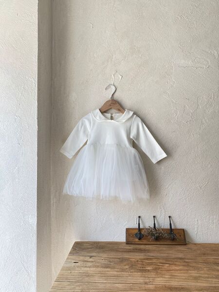 Dancing children's white autumn small princess costume