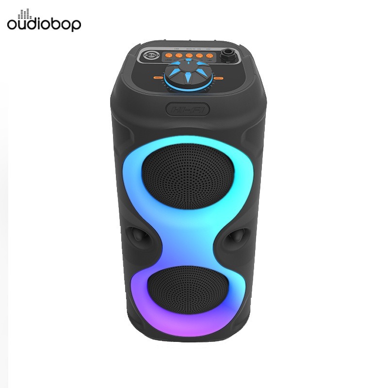 Nuevo transfronterizo de doble perilla portátil de 4 pulgadas audio inalámbrico colorido escenario alto volumen subwoofer altavoz Bluetooth