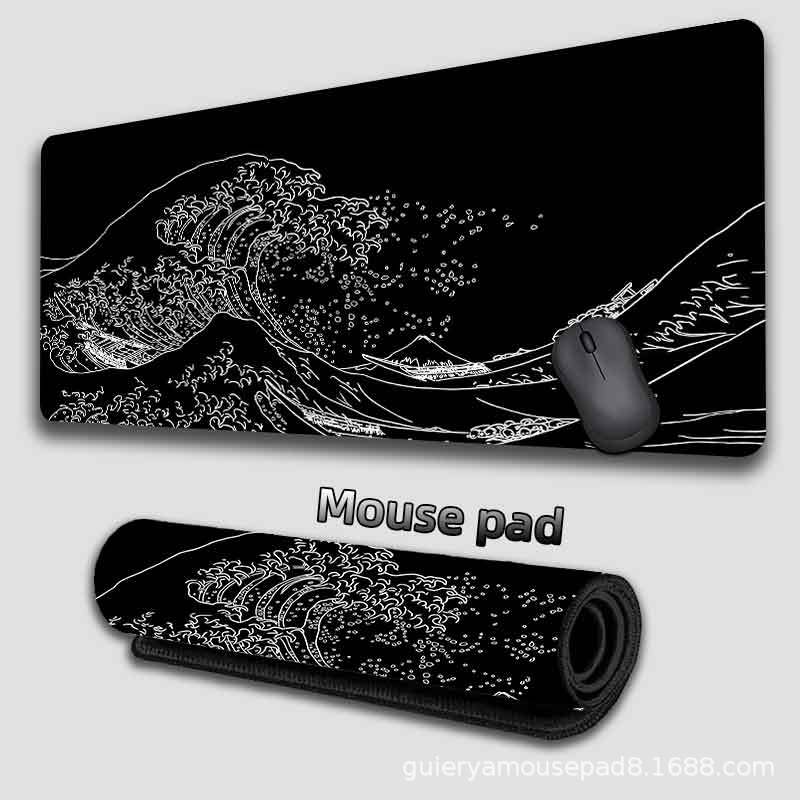 Kanagawa Waves Japanese Wind Alfombrilla de ratón súper grande transfronteriza Alfombrilla de escritorio de oficina personalizada Alfombrilla de ratón para teclado Mousepad