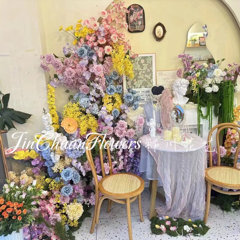 Monet Garden Wind Simulation Flower Oil Painting Wind Monet Window Simulation Flower Coffee Shop Set French Wedding Flower Art