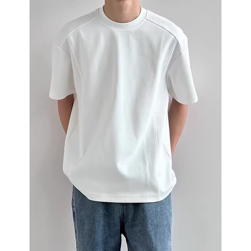 Simple and Trendy Design, Structured Round Neck Short-Sleeve T-Shirt for Men, Ins-Style Trendy Loose Casual New Fashion T-Shirt Simple and Trendy Design, Structured Round Neck Short-Sleeve T-Shirt for Men, Ins-Style Trendy Loose Casual New Fashion T-Shirt
