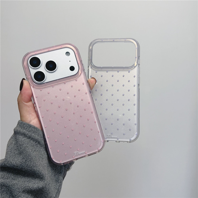 Dopamine Fresh Polka Dot Design Suitable for iPhone 17 Pro Max, Apple 16 Phone Case, 15 Pro Double-Layer Korean Style