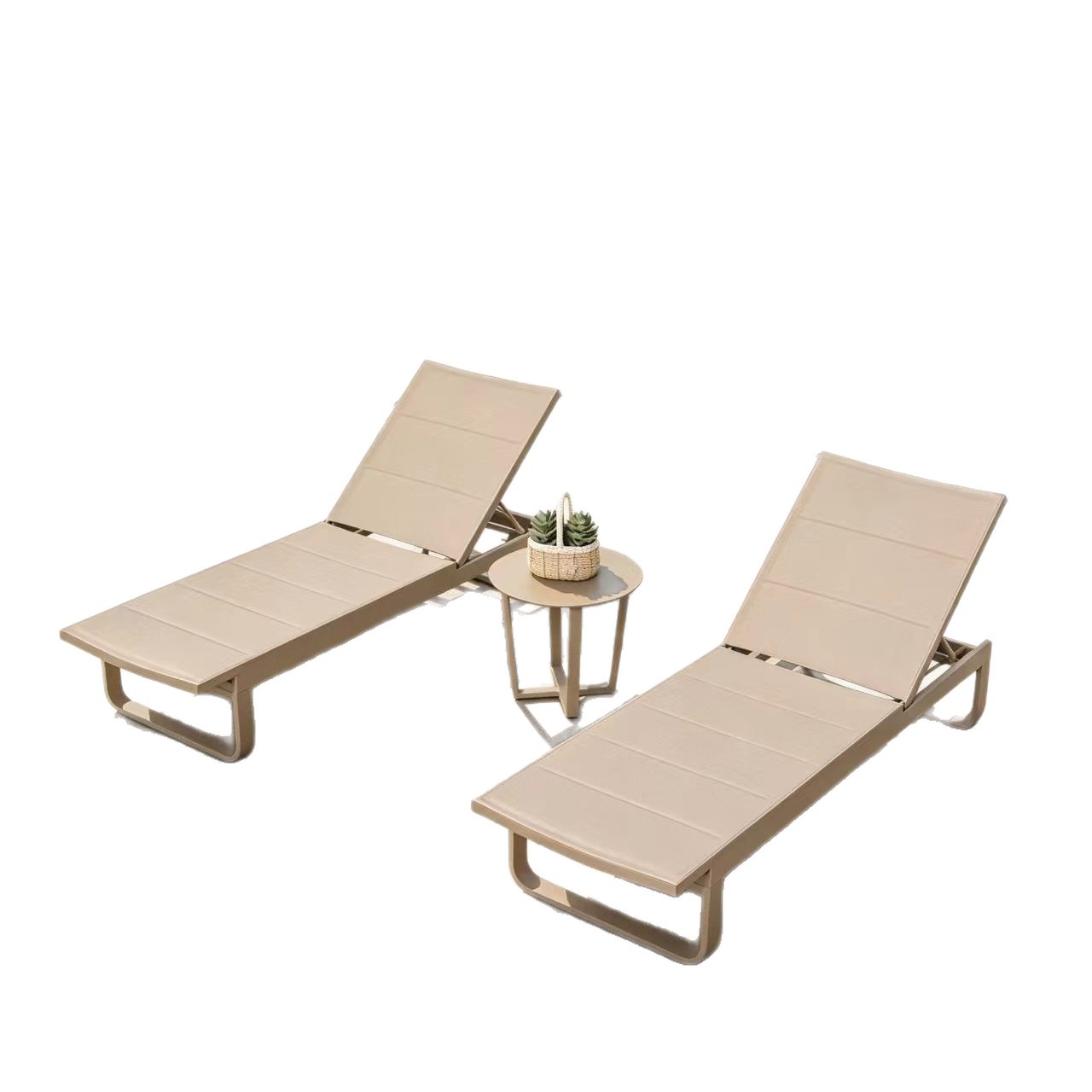 Silla de piscina, silla de playa anticorrosión de aleación de aluminio, tumbona de piscina de alta gama para hoteles y B&B, tumbona portátil image 6