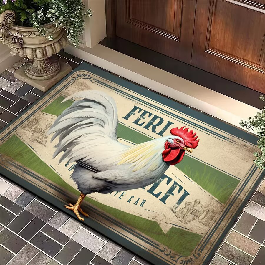 Mud de diatomeas Amazon emitió una alfombra de piso de gallo grande estadounidense transfronteriza, alfombrilla de entrada para puerta, alfombrilla de cocina resistente a las manchas