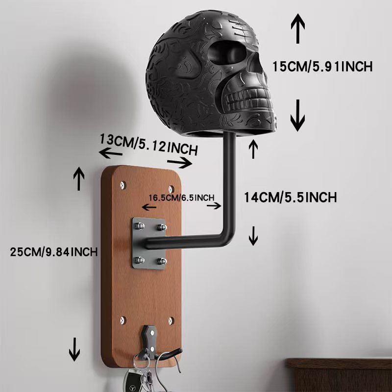 Cross-Border Halloween Decoration Skull Ornaments Motorcycle Helmet Holder Metal Ornaments Hat Storage Rack Hook