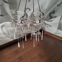 Hanfu Китайский стиль бабочки кисточки для волос, аксессуары для волос, головные уборы, кисточки, оригинальные серебряные аксессуары для волос