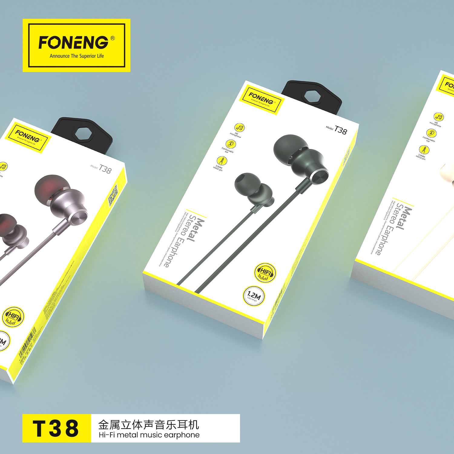Wholesale Bee Energy Brand T38 Metal Head Three Colors Optional Music Call Headset for Mobile Phone